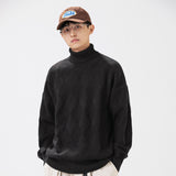 Unisex Sweater Winter Turtleneck Rhombus Sweater