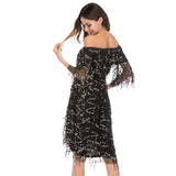 Women Evening Gown Sexy Sequins Dress