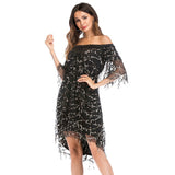 Women Evening Gown Sexy Sequins Dress