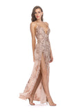 Women Evening Gown Sexy Nightclub Suspenders Split off Shoulder Beads Sequins Dress Female Dress