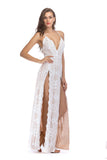 Women Evening Gown Sexy Nightclub Suspenders Split off Shoulder Beads Sequins Dress Female Dress