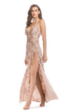 Women Evening Gown Sexy Nightclub Suspenders Split off Shoulder Beads Sequins Dress Female Dress