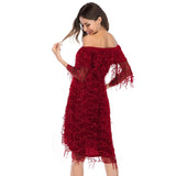 Women Evening Gown Sexy Sequins Dress