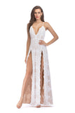 Women Evening Gown Sexy Nightclub Suspenders Split off Shoulder Beads Sequins Dress Female Dress