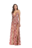 Women Evening Gown Sexy Nightclub Suspenders Split off Shoulder Beads Sequins Dress Female Dress