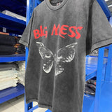 saint m t shirts s.m. butterfly ghost face graphic crew neck short sleeve t-shirt