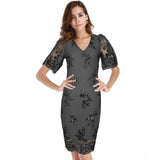 Women Evening Gown Summer V-neck Puff Short Sleeve Sexy Sequins Dress