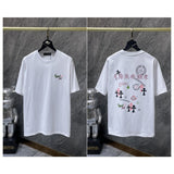 Ch hip-hop t shirts ch short-sleeved couple sanskrit cross logo printed loose casual american heavy weight short-sleeved