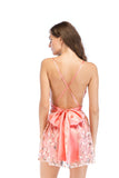 Women Evening Gown Sexy Nightclub Deep V-neck Strap Backless Belt Sequins Short Dress