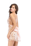 Women Evening Gown Sexy Nightclub Deep V-neck Strap Backless Belt Sequins Short Dress