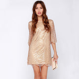 Women Evening Gown Summer round Neck Mini Sexy Dress