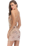 Women's Evening Gown Tassel Sequins Sling Backless Dress Summer