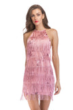 Women's Evening Gown Tassel Sequins Sling Backless Dress Summer