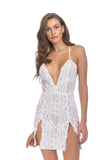 Women Evening Gown Sexy Sequin Sling Backless Dress Summer