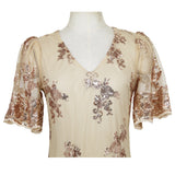 Women Evening Gown Summer V-neck Puff Short Sleeve Sexy Sequins Dress