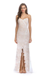Women Evening Gown Sexy Nightclub V-neck Strap Split White Lace Dress Long Dress