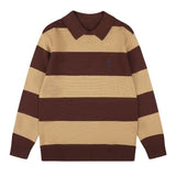Rl ralph lauren pony stripe color block polo shirt - autumn/winter wool blend - couple's casual relaxed fit knit top