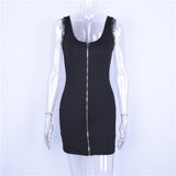 Women Dresses Summer Sexy Zipper Sling Backless Dress