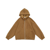 Unisex Jacket Relaxed-Fit Hoodie Top Coat Cotton Sweater Jacket