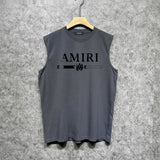 Amiri tank top with damaged letter horizontal stripesprinting