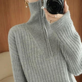 Women Knitted Pullover Autumn and Winter Sweater Turtleneck Sweater Slim Top