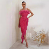 Women Dresses Bandage Dress Sexy off-the-Leg Dress Party Dress Skirt (Ont0408)