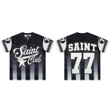 American badge number retro rugby jersey color block mesh breathable v neck short sleeve trendy t