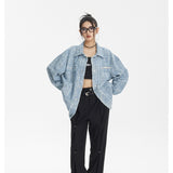 Unisex Jacket Vintage Denim Jacket Loose Cardigan Coat