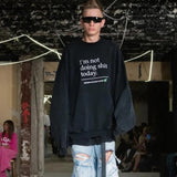 Vetements Hoodie Tie-Dye Retro Crew Neck Sweatshirt Embroidered Letters OS Loose Sweater