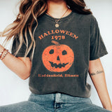 Washed Vintage Cotton Halloween Printed Vintage T-Shirt