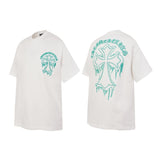 Ch hip-hop t shirts ch croo short-sleeved sanskrit cross embroiderloosecasualpure cotton american heavy weight short-sleeved easiest for match high street