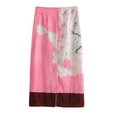 Women Skirt Summer Tube Skirt High Waist Print Long Skirt