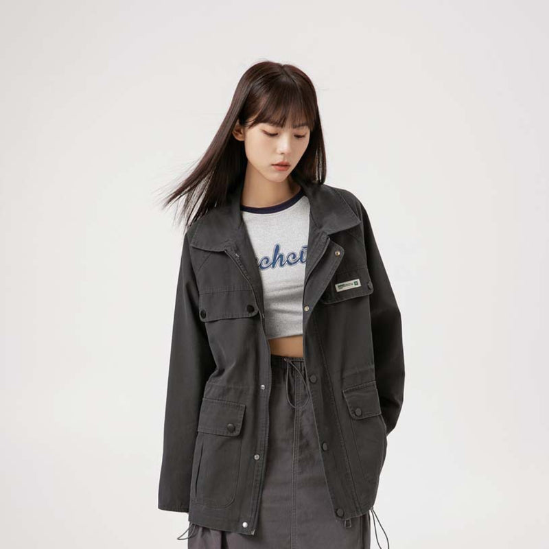 Unisex Jacket Fall Retro Workwear Washed Jacket