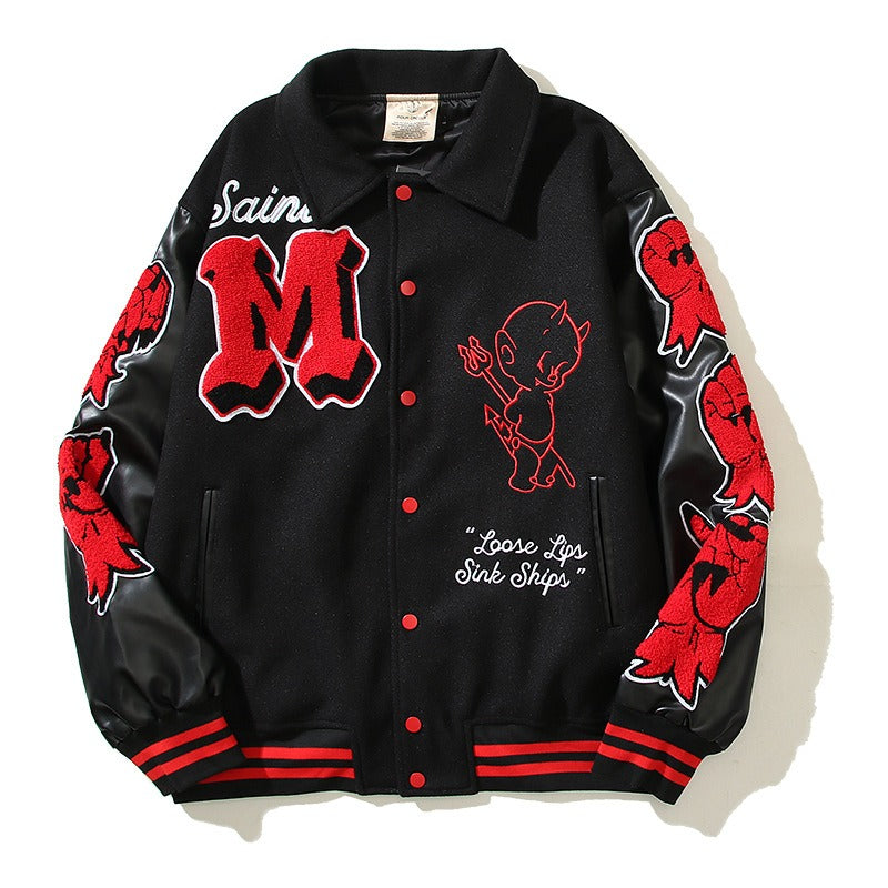 Saint m t jackets s.m. saint michael pattern baseball jacket wholesale single piece