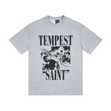 saint m t shirts s.m character & letter graphic crew neck short sleeve tee