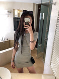 Women Dresses Summer Sexy T-shirt Short Sleeve Dress Hip Skirt