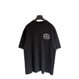 Ch hip-hop t shirts high version ch short-sleeved horseshoe cross sanskrit loosecasualpure cotton american heavy weight short-sleeved
