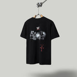 Travis Scott T Shirts x WWE collaboration: John Cena and Dwayne Johnson pose for a photo together. Letter-printed retro short-sleeved T-shirt.