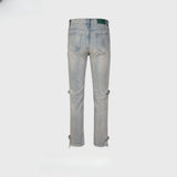 MIJKO Men's Vintage Pants MIJKO Men's and Women's Button-Trimmed Small Foot Jeans