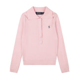 Rl ralph pony polo collar tops couple casualpulloverknittingfall and winter sweater macaron color