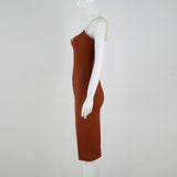 Women's Evening Dress Chain Suspender Skirt Sexy Backless Sheath Slim Fit Dress