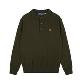 Rl ralph lauren pony polo collar top - couple's casual loose knit wool sweater - warm women's autumn/winter button-down