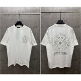 Ch hip-hop t shirts high version ch short sleeve american d direct injection velvet couple short sleeve high street casualeasiest for matchloose