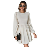 Women Dress Sexy Backless Long Sleeves Dress