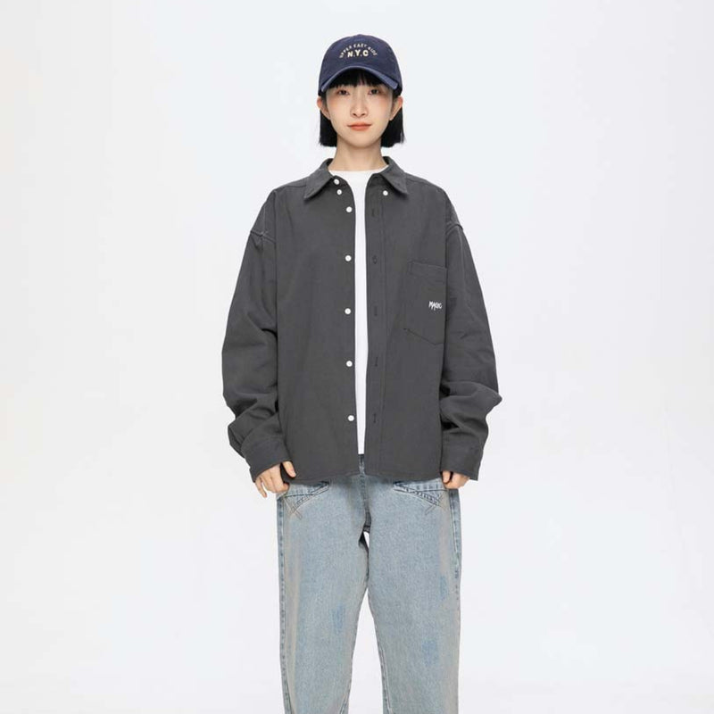 Unisex Hoodie Autumn Pocket Sleeve Printed Shirt