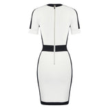 Women Dresses Short Sleeve Bandage Dress V-neck Buttons Elegant Dress (Ont0408)