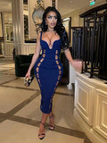 Women Evening Dress Bandage Dress Hollow Dress New Backless Bandage Gown