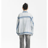 Unisex Jacket Retro Washed Denim Jacket Loose High Street Denim Jacket