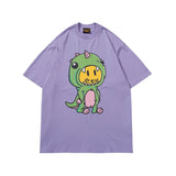 Drew house tshirt r d@ew cartoon dinosaur print crew neck pullover short sleeve
