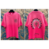 Ch hip-hop t shirts ch short-sleeved sanskrit cross patch embroiderloosecasual american heavy weight